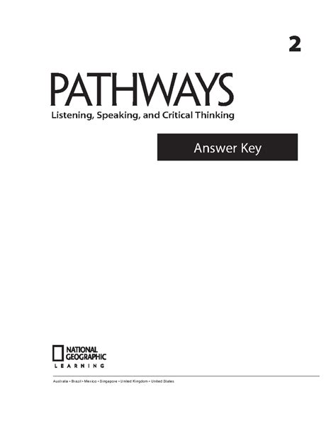 answer key pathways 2 reading and writing Reader