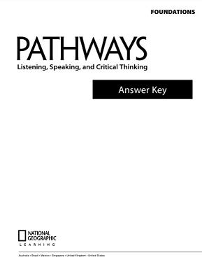 answer key pathways 3 listening speaking and critical thinking Reader