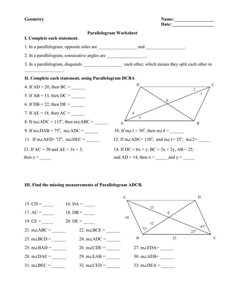 answer key properties of a parallelogram Kindle Editon
