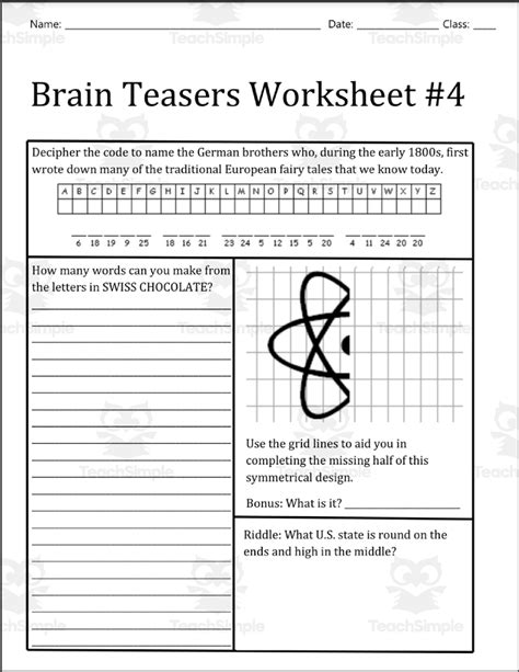 answer key to brain teasers Reader