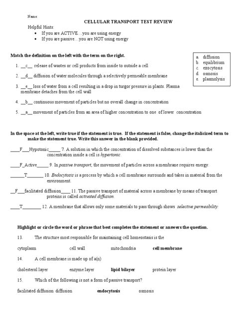 answer key to cellular growth study guide pdf Doc