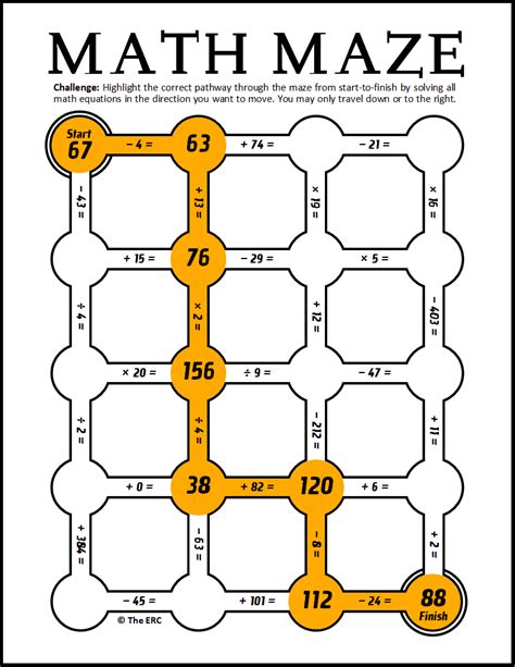 answer key to math maze 6 grade Doc