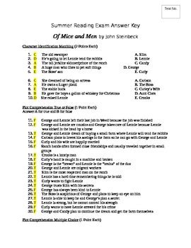 answer key to of mice and men Reader