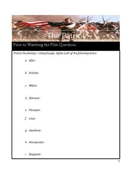 answer key to patriot movie Doc