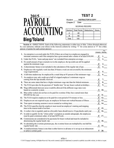 answer key to payroll accounting bieg toland Kindle Editon