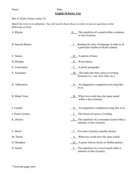 answer key to poetry analysis quiz Epub