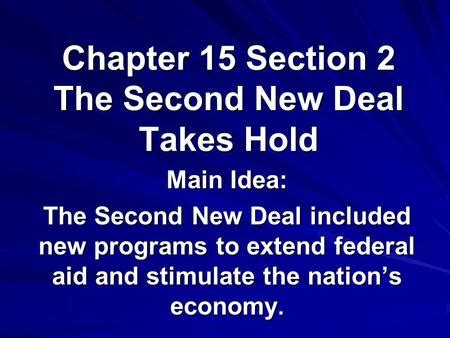 answer key to section 2 chapter 15 the second new deal takes hold Reader