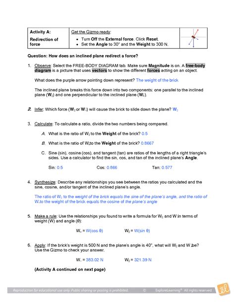 answer key to student exploration inclined plane simple machines Ebook Reader