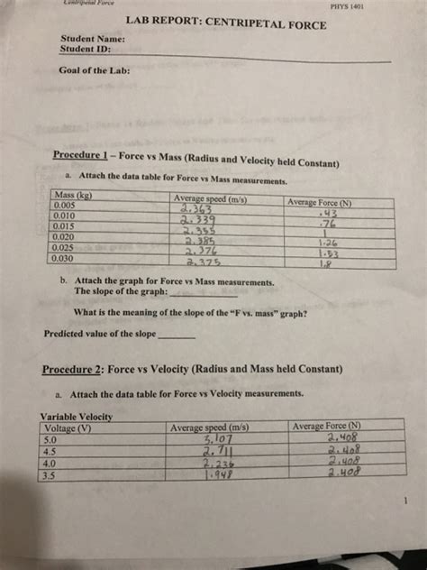 answer key to the centripetal force lab PDF