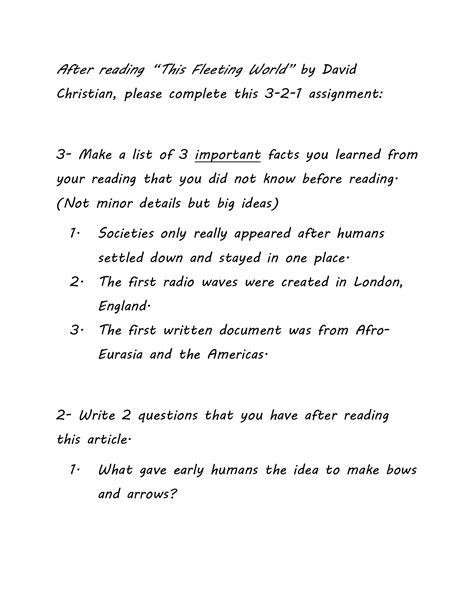 answer key to this fleeting world questions PDF