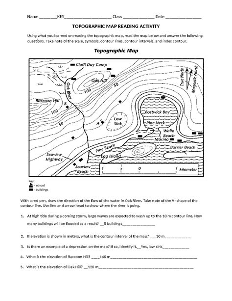 answer key to topographic map PDF
