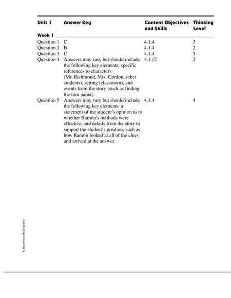 answer key to treasures practice grade 4 PDF