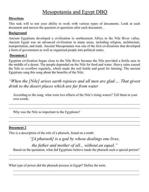 answer of mesopotamia and egypt dbq Epub