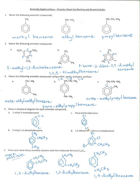 answer sheet aromatic hydrocarbons practice problems Epub