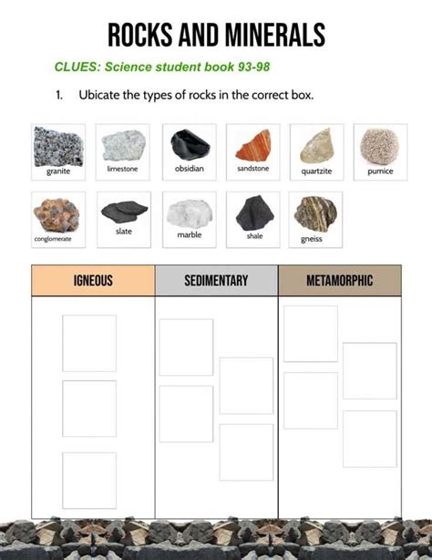 answer sheet classifying rocks guided and study PDF