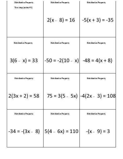 answer sheet two step equations distributive property Reader