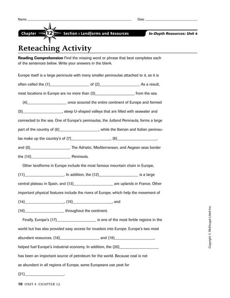 answer the reteaching activity of section 2 Doc