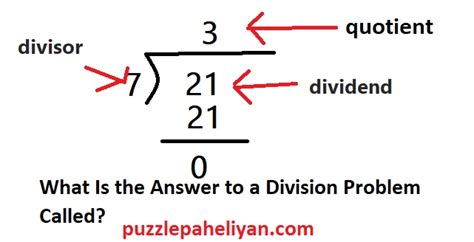 answer to a division problem