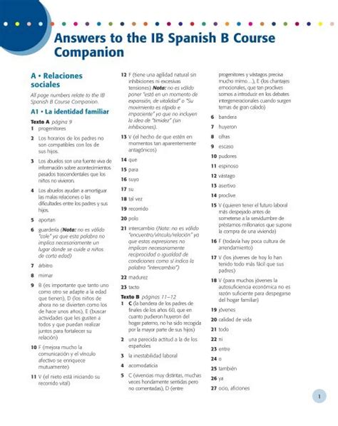 answer to ib spanish Reader