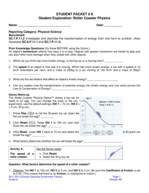 answer to student exploration roller coaster physics Reader