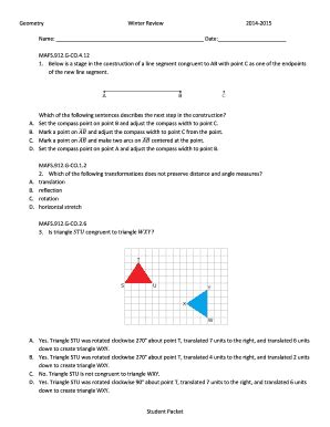 answer to the geometry winter packet 2014 2015 Reader