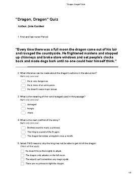 answers about dragon dragon john gardner test Doc