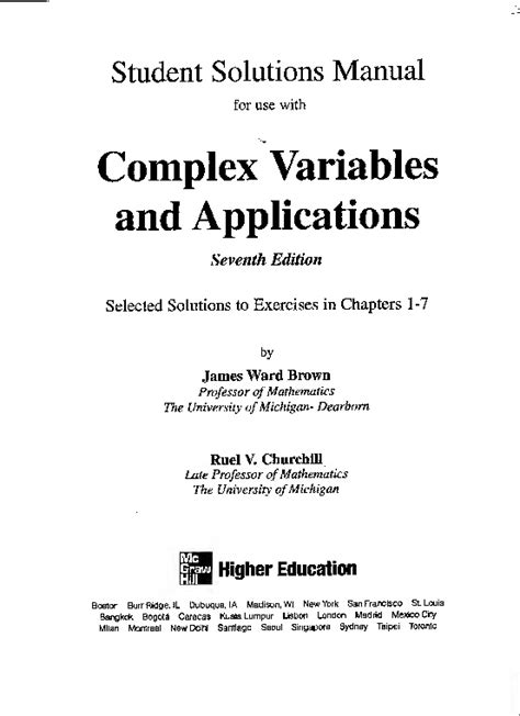 answers complex variables applications Kindle Editon