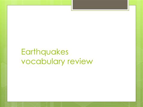 answers for earthquake vocabulary review PDF