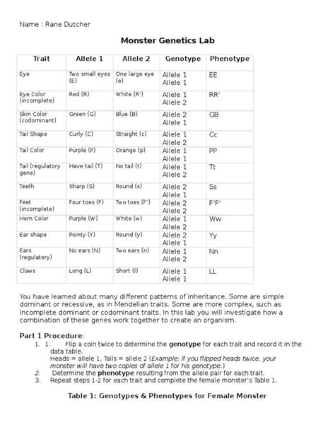 answers for genetics genotypes and phenotypes lab PDF