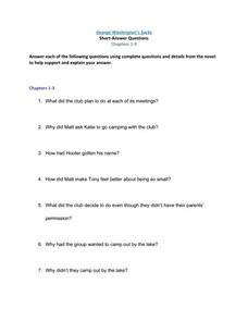 answers for questions for george washington socks Reader