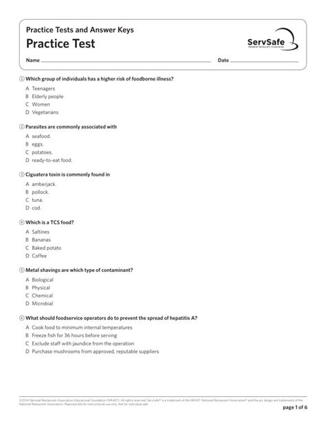 answers for the servsafe test answer key Reader