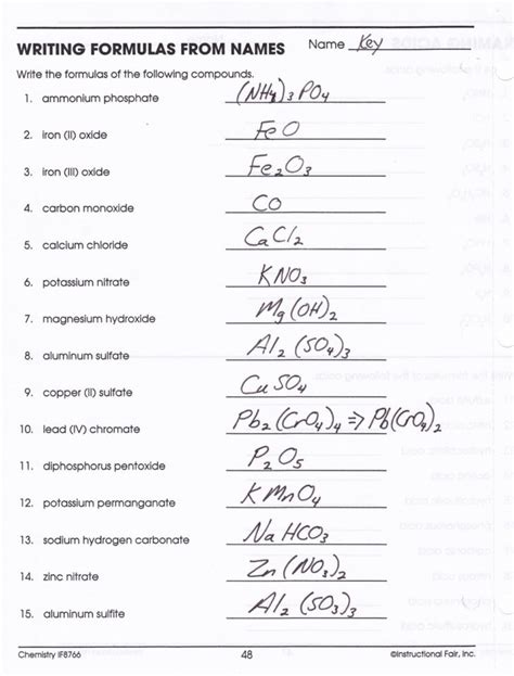 answers for writing formulas from names Reader