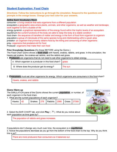 answers key for student exploration food chain Epub