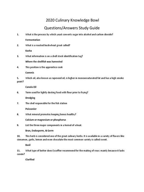 answers on culinary study guides pdf Epub