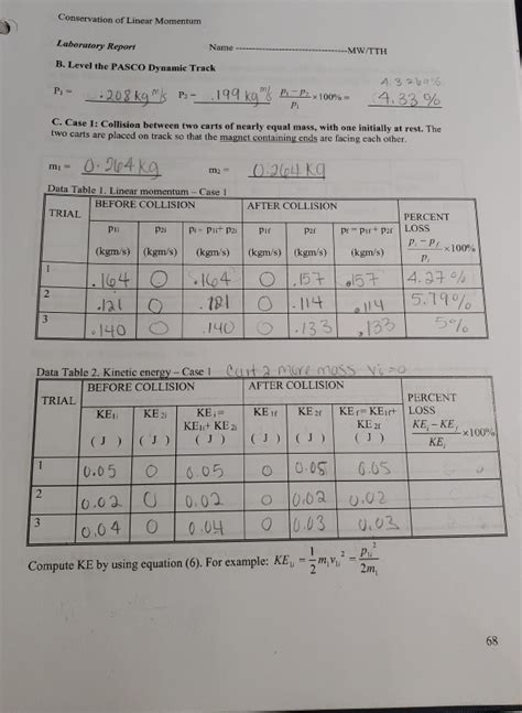 answers physics lab conservation of momentum Doc