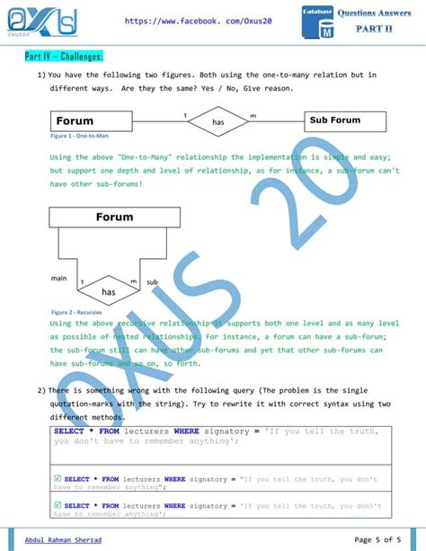 answers questions of fundamentals of database systems PDF