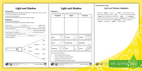 answers shadows from lesson 2 Reader