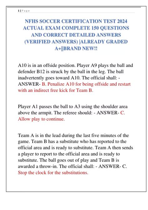 answers to 2013 soccer exam PDF