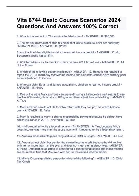 answers to 6744 vita basic test Ebook Kindle Editon