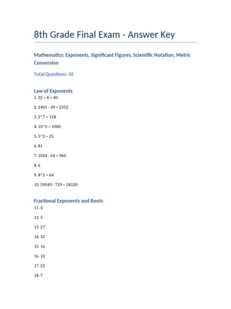 answers to 8th grade final exam 2014 Reader