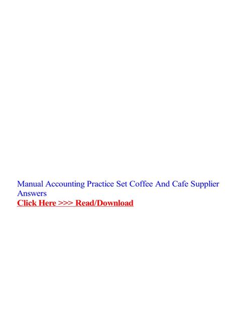 answers to accounting coffee and cafe supplier Doc