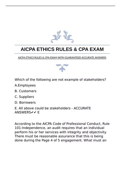 answers to aicpa ethics exam Doc