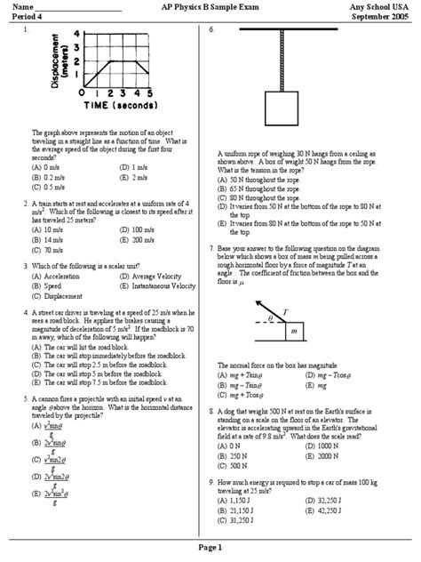 answers to ap physics b work 1 Doc