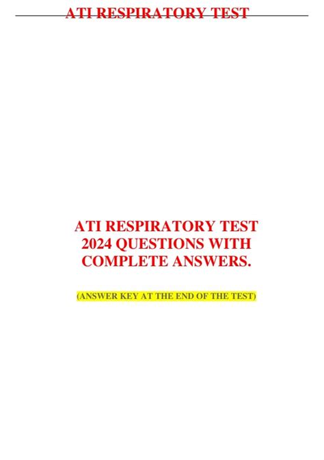 answers to ati respiratory questions Kindle Editon