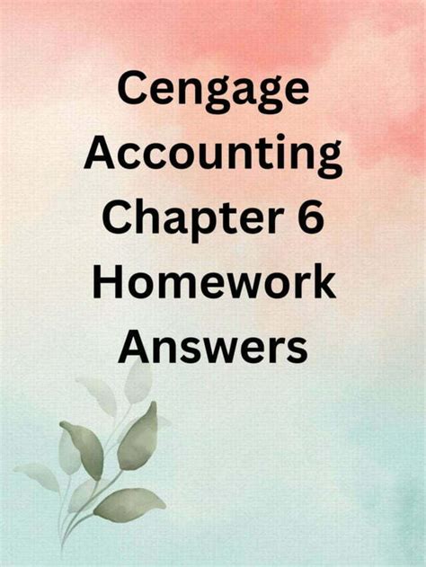 answers to cengage accounting homework ch 7 Reader
