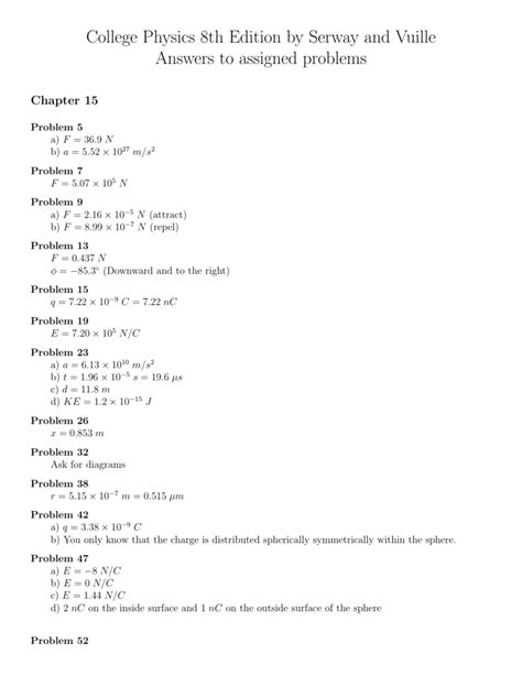 answers to college physics serway 8th edition Reader