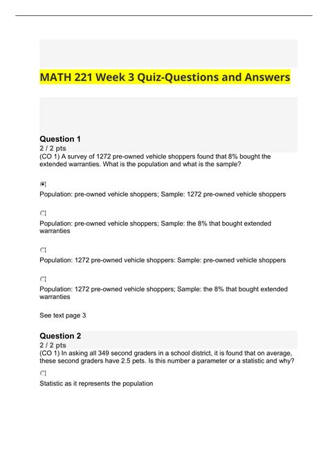 answers to devry statistics quiz week 3 Kindle Editon