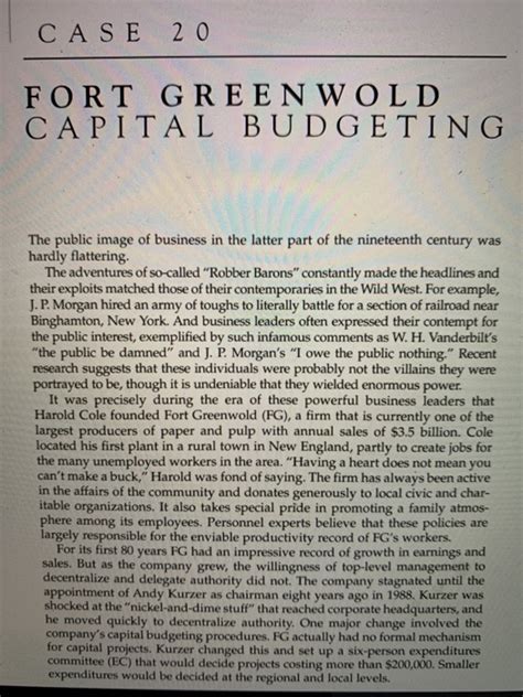 answers to fort greenwold capital budgeting question Kindle Editon