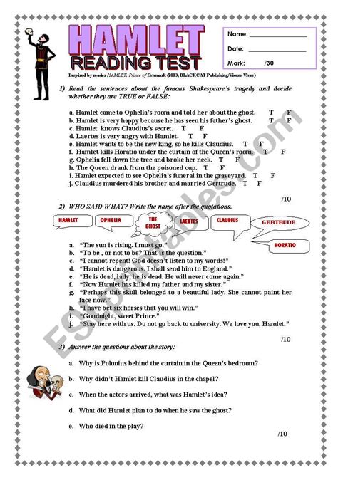 answers to hamlet comprehension questions Kindle Editon