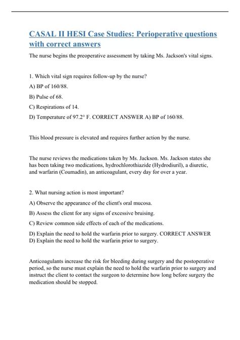 answers to hesi perioperative case study PDF